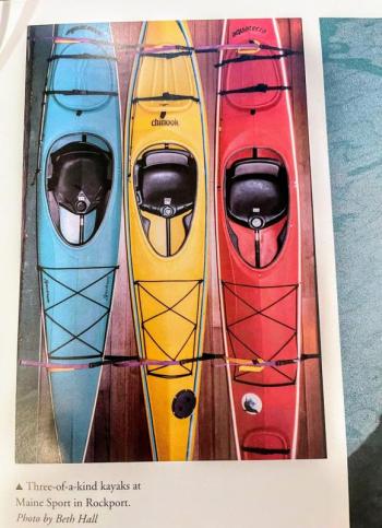 Elizabeth’s original kayak photo in Kodak’s “Our View” coffee table book. Photo courtesy Elizabeth Stanley
