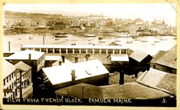 View from French block Camden (Photo courtesy of Camden-Rockport Historical Society)