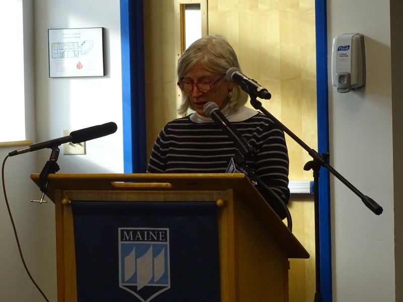 Islesboro resident Nancy Alexander speaks. (photo by Erica Thoms)
