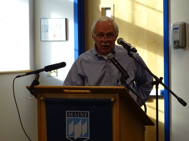 William Warren, a real estate broker on Islesboro for the last 30 years and resident of the island, expresses his concerns. (photo by Erica Thoms)