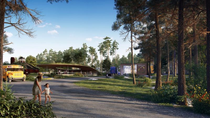 The proposed entrance to the proposed Nordic Aquafarms, Inc., facility in Belfast. (Image courtesy Nordic Aquafarms, Inc.)