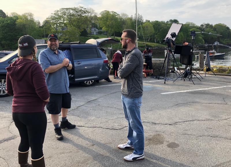 Sadie Samuels with Good Morning America technician Rob Massey and Producer Chris Godburn.