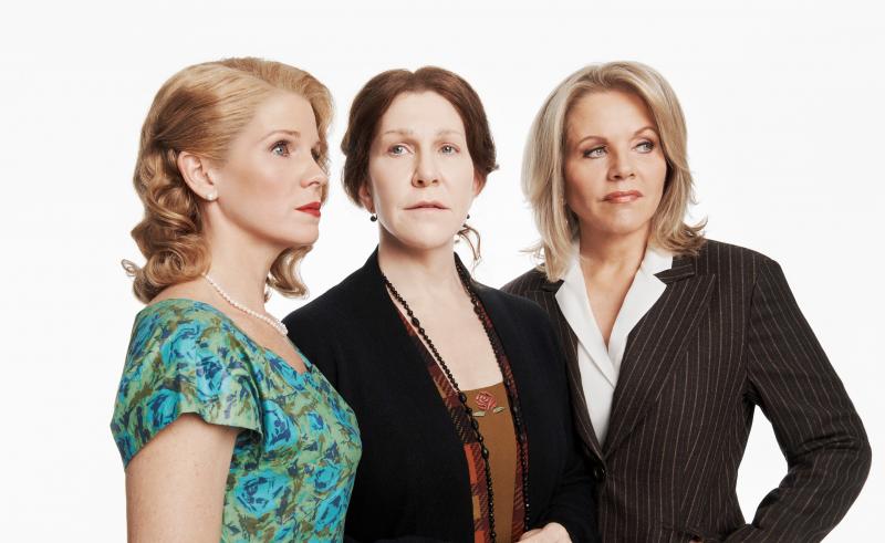 Kelli O'Hara as Laura Brown, Joyce DiDonato as Virginia Woolf, and Renée Fleming as Clarissa Vaughan in Kevin Puts's "The Hours." (Photo by Paola Kudacki / Met Opera)