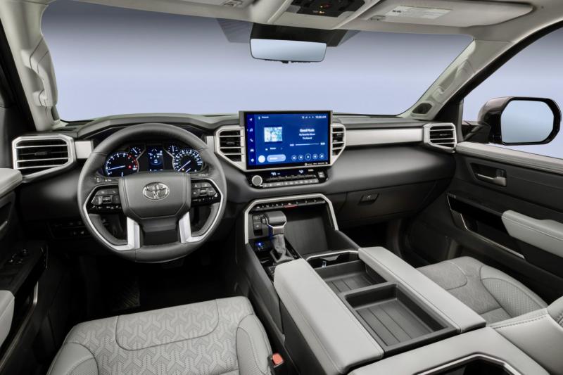 The Tundra, which received a makeover for 2022, has a comfortable and functional cabin, with (in top trim) many of the features, if not the materials and esthetics, of luxury vehicles; it’s a truck. Leather is available.