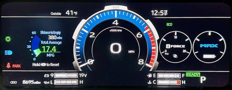 The Tundra driver’s screen. A windshield head-up display is an available option.