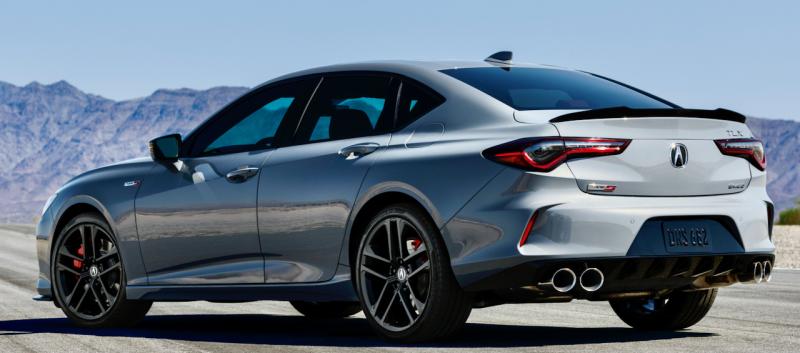 The TLX Type S is what sophisticated sedans want to be when they grow up. And in Urban Gray Pearl with a few subtle accents—front splitter, rear decklid spoiler and diffuser, red Brembo front brakes—plus low-profile tires on 20-inch wheels and these four exhaust trumpets, it looks and sounds every bit as dynamic and purposeful as it is.