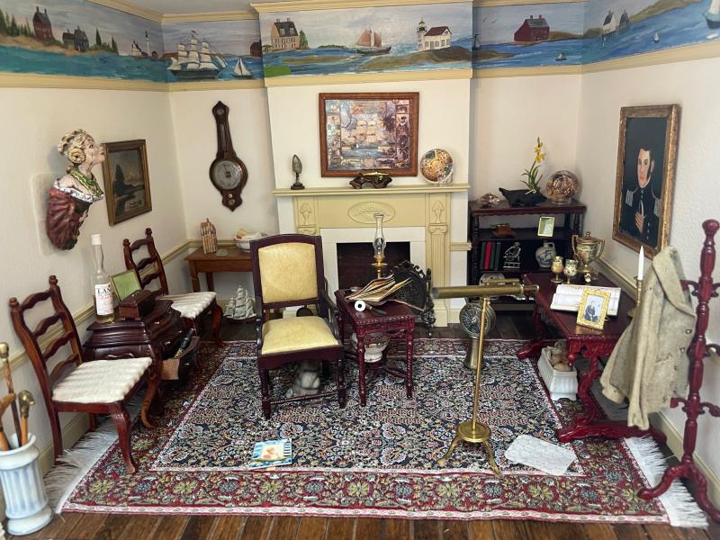 Carolyn Ahlstrand, "Interior Scene", mixed media. (Photo courtesy Cushing Historical Society)