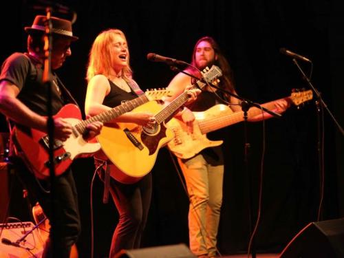 Singer-songwriter on stage