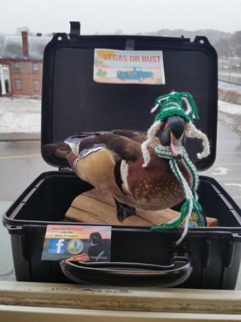 The DOJ dresses appropriately for a trip to Vegas. (Courtesy Facebook/Bangor Police Department)