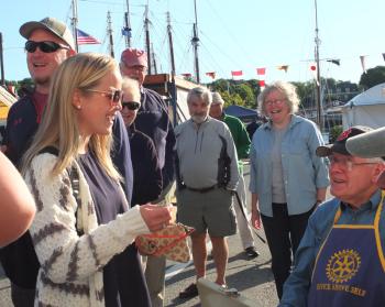 Plenty of smiles and sunshine greeted hungry patrons at breakfast on the public landing Saturday morning.
