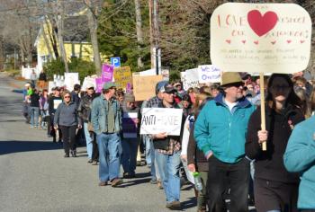 The march began on Knowlton Street in Camden. (Photo by Lynda Clancy)