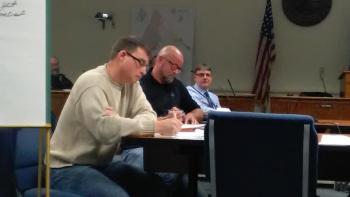Harbor Master Matt Ripley, Yachting Solutions’ Bill Morong, junior, and City Manager Tom Luttrell.