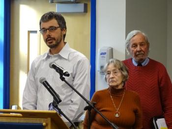 Gabriel Pendleton, a member of the Islesboro Select Board, talked about the significant loss of ridership the ferry has suffered post-rate-hike. (photo by Erica Thoms)