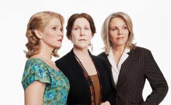 Kelli O'Hara as Laura Brown, Joyce DiDonato as Virginia Woolf, and Renée Fleming as Clarissa Vaughan in Kevin Puts's "The Hours." (Photo by Paola Kudacki / Met Opera)