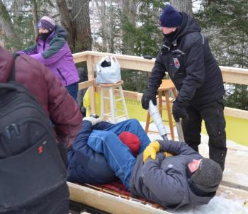 Chute Master Stuart Young and Heather Wilmot handle the launch pad.