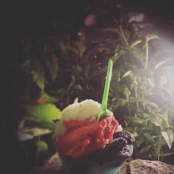 Lulu’s Black Licorice Gelato // Raspberry Sorbetto // Cucumber Lime Cilantro Sorbetto. Photo courtesy Lulu’s Ice Cream in Rockland