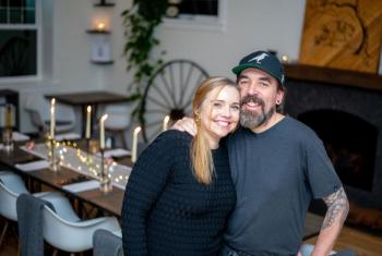 Cat Biggar and Chef Derek Ronspies. Photo courtesy The Black Goat.