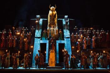 A scene from Verdi's “Nabucco.” (Photo by Marty Sohl/Metropolitan Opera)