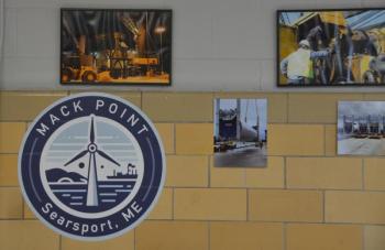Sprague Operating Resources has designed a logo for Mack Point, emphasizing the wind turbine business. (Photo by Lynda Clancy)