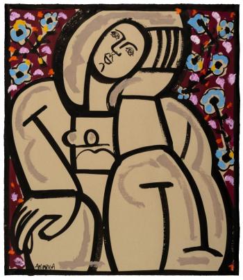 America Martin WOMAN SITS AND THINKS ABOUT HOW BEAUTIFUL LIFE CAN BE II. (Photo courtesy Carver Hill Gallery)