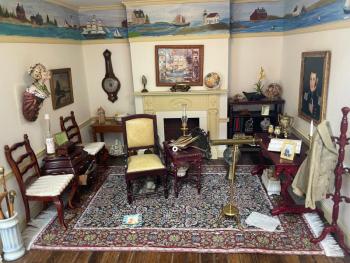 Carolyn Ahlstrand, "Interior Scene", mixed media. (Photo courtesy Cushing Historical Society)
