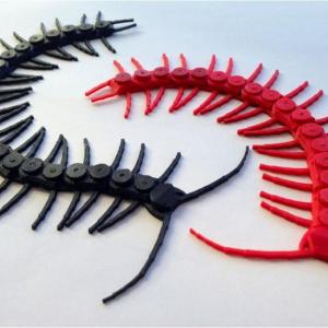 Centipedes created by Charley Lind on a 3D printer. (Photo courtesy Camden Public Library)