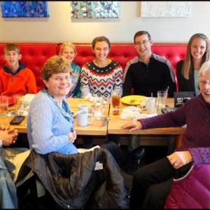 David Doran (far right of table) celebrates his 80th Birthday at Sea Dog Brewing with family. Front of table: Mark and LeAnne Larsen, Louise Doran. Peter Doran (80th Birthday) Back of table: Elizabeth Larsen, Matt Reed, Emily Larsen, Brennan Doran, Alden Doran and Dana Doran