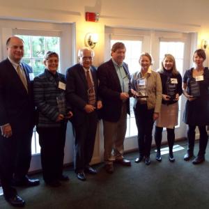 Greg Dufour, Camden National Bank; Sharon Goguen, Broadreach Family & Community Services; Dr. Richard Corbin, Oasis Free Clinics; Dr. Allan S. Teel, ElderCare Network of Lincoln County; Elizabeth A. McLellan, Partners for World Health; Annemarie Albiston, Aphasia Center of Maine; and Katie Wallace, The Locker Project.