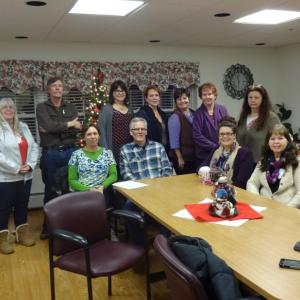 Some of the members of the Belfast Homeless Coalition during their Nov. 30 meeting at the Edward J. Reynolds House. (photo by Erica Thoms)