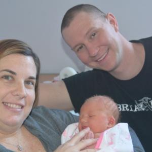 Michele Scribner and Josh Mitchell with Adeline