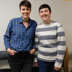 Rachel Epperly (left) and wife MaKayla Reed, founders of Belfast Has Pride. (photo by Erica Thoms)