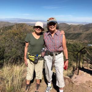 Former Camden Herald editor and now Bisbee, Arizona, resident Carolyn Marsh with Diane O’Brien, of Lincolnville, who is trekking the west with her sister for the time being. (Photo courtesy Maggie Frazier)