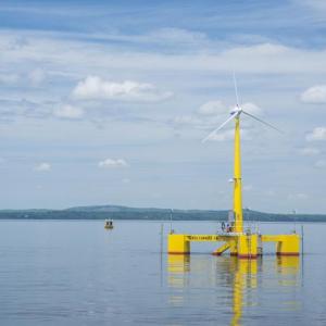 The Volturn 1:8, a to-scale test of the turbine which will be installed off the coast of Monhegan Island and is presumed to go live in 2023. File photo