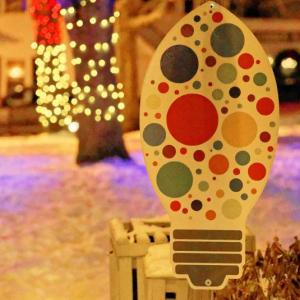 Boothbay Lights sign near Boothbay Harbor Memorial Library. Larry Pritchett photo