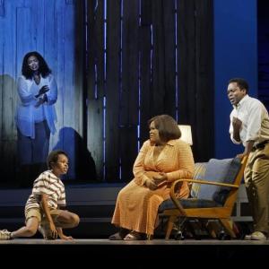Angel Blue as Destiny, Walter Russell III as Charles-Baby, Latonia Moore as Billie, and Will Liverman as Charles in Terence Blanchard's "Fire Shut Up in My Bones." Photo courtesy of Ken Howard / Met Opera.