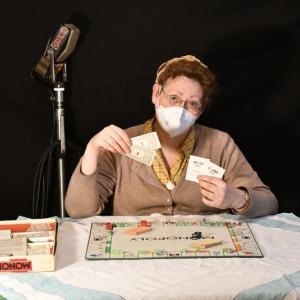 Strand Theatre House Manager Liz McLeod gets ready for a game. Photo by Norrie Thompson