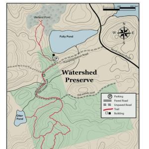 Folly Pond, on Vinalhaven, lies near the North Haven Road, on Vinalhaven. (Image courtesy Vinalhaven Land Trust)