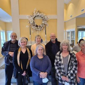 New Coastal Family Hospice Volunteers at the Sussman House. Back row: Guy Brandes, Kate Bennett, Susan Stopper, Steve Ruelke. Front row: Jill Richard, Chris Eger, Linda Gamlen. Missing from the photo: Martha Meyer and Rebecca Greene. (Photo courtesy Coastal Family Hospice Volunteers)