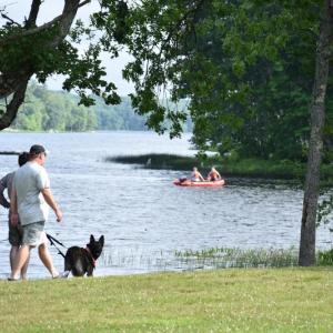 Union Fire Department searches the waters of Seven Tree Pond, off of Ayer Park, after reports of a missing man. (Photo by Sarah Thompson)