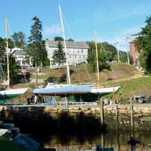 On Thursday afternoon, Sept. 14, Rockport Marine was filling available space on the northeast side of Rockport Harbor with boats being hauled from water. Walter Gray spent the day tucking sailboats together on stands in the lee of Village.