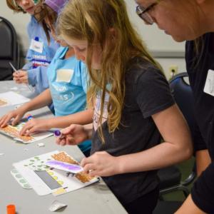 Youth engage in aquaculture activities at Waldo County Extension's STEAM Team Ocean Xplorer meeting at the Belfast Free Library.
(Photo courtesy University of Maine Cooperative Extension)