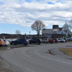 Vehicles park on Scott Street, in Rockland, on a Tuesday afternoon in March. (Photo by Sarah Thompson)