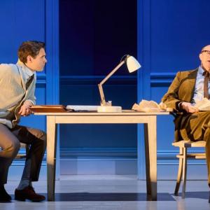 Johnny Flynn and Mark Gatiss in a scene from The Motive and the Cue. (Photo by Mark Douet)