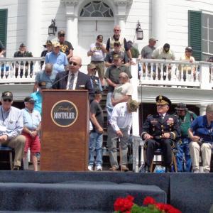 Participants of the fifth Annual Boots on the Ground, in 2016, address their audience. (Photo by Sarah Thompson)