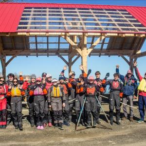 Spring ‘24 High School Sailors gather under the new pavilion. (Photo courtesy The Apprenticeshop)