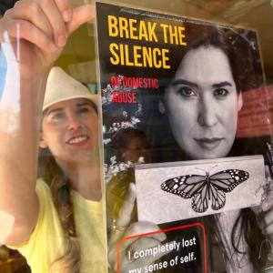 Rebekah Lowell, illustrator of last year’s Common Ground Fair poster called “Monarchs and Milkweed," is one of seven survivors of domestic abuse sharing their stories and leading a community conversation at Coastal Maine Botanical Gardens in Boothbay on September 11. (Photo by Patrisha McLean)