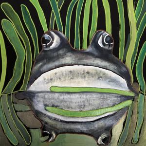 Mr. Night Frog, acrylic on birch panel by Emily Sabino. (Photo courtesy Friends of Maine Coastal Islands National Wildlife Refuge)